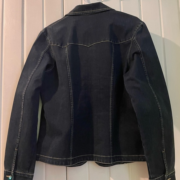 CHRISTINE ALEXANDER swarovoski bling jean jacket large EUC - Picture 4 of 7